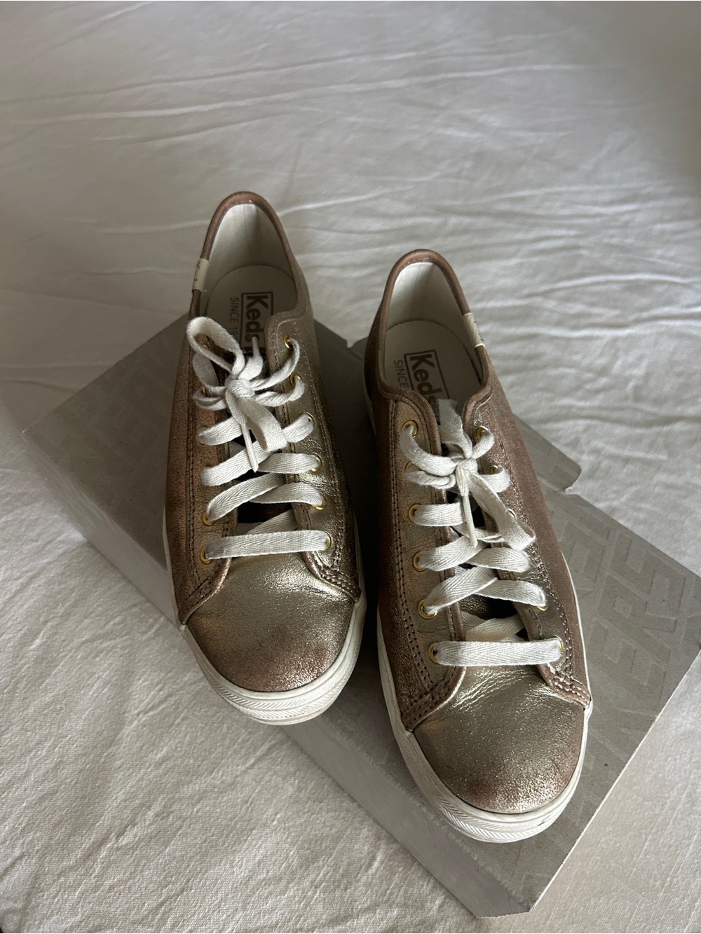 Keds Metallic Gold Low-Top Sneakers